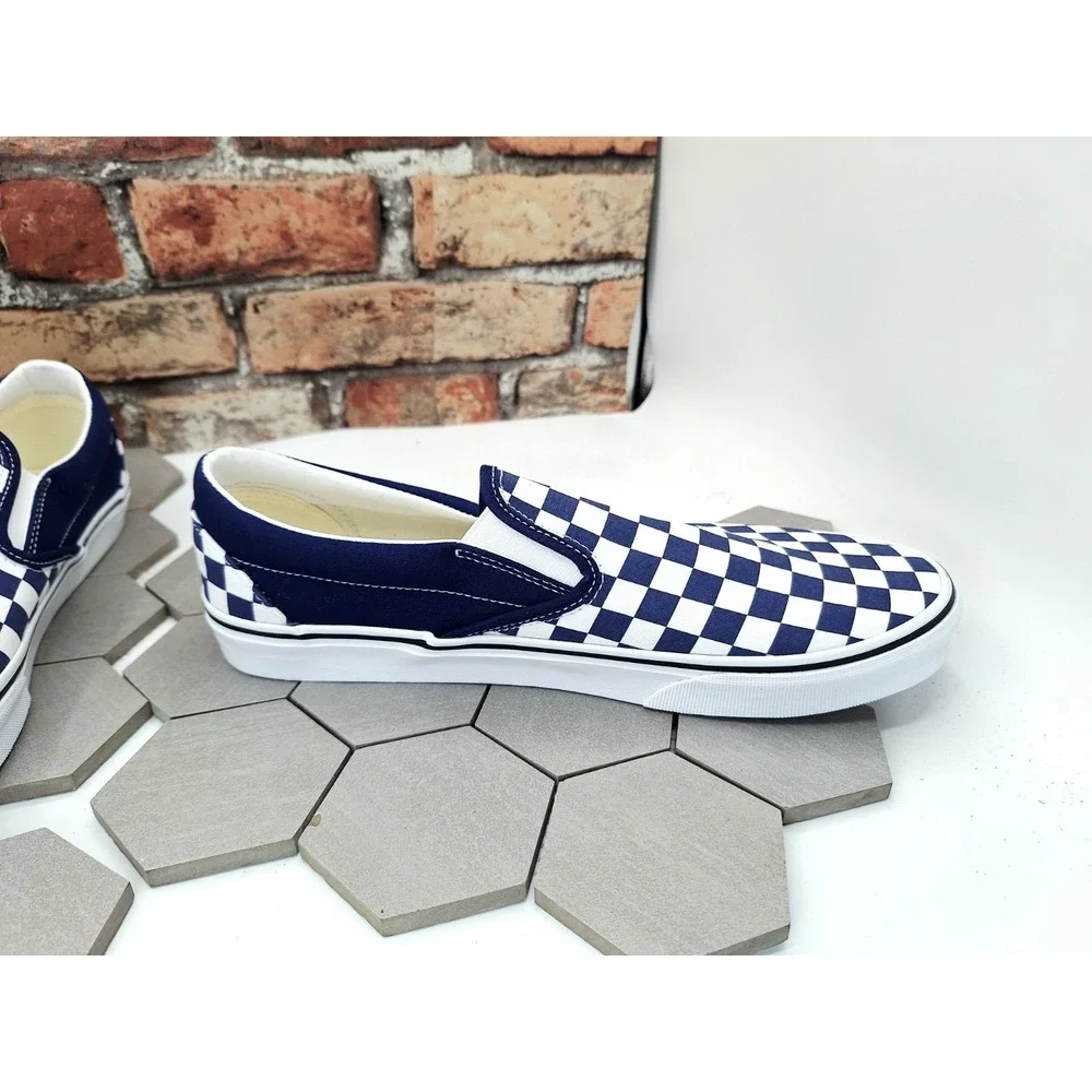 Vans Classic Slip-On Checkerboard Navy Blue/White Shoes Men's 10 / Women's 11.5